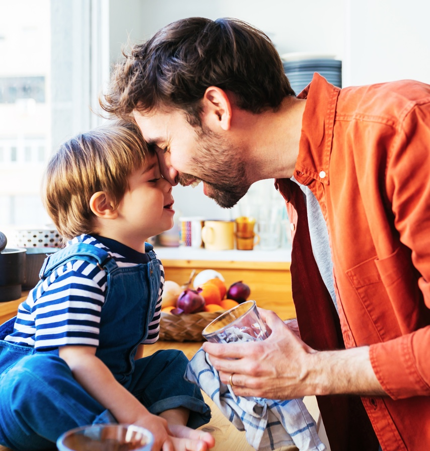 Cute lifestyle picture of father and son.